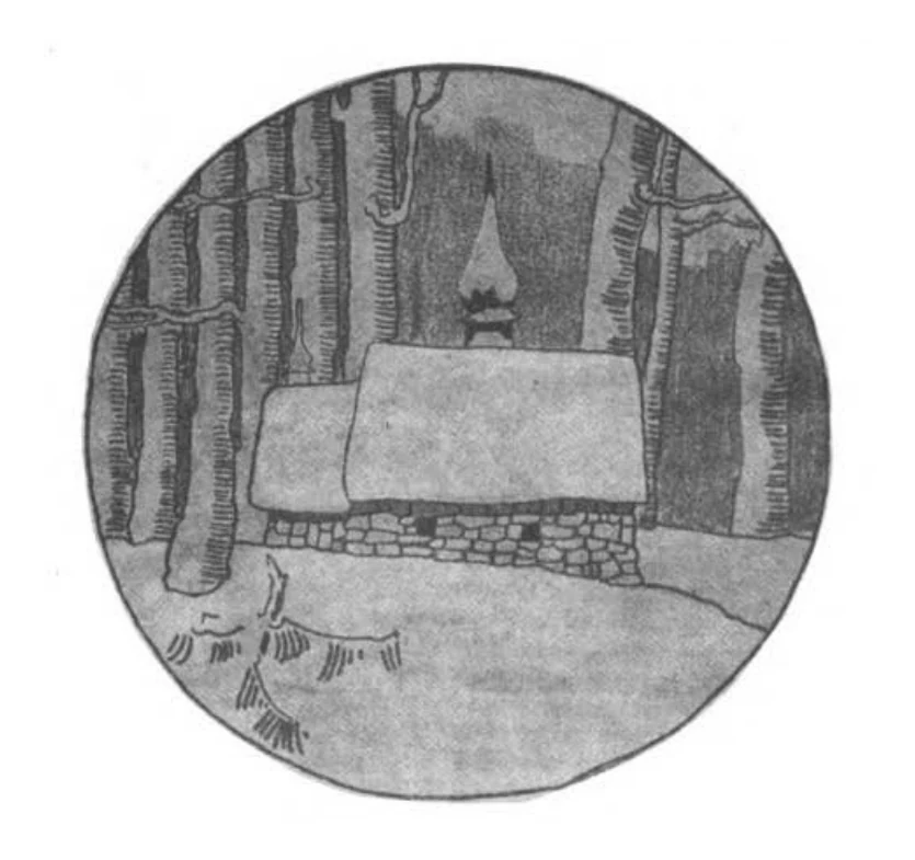 Рисунок Н. Филянского с видом церкви, 1909 год